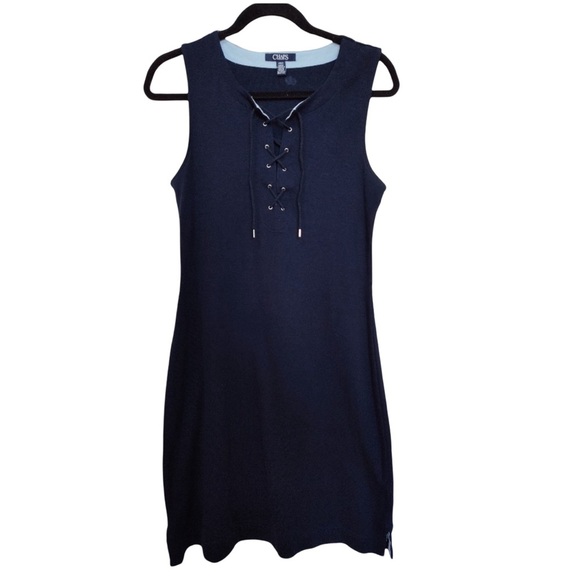 Chaps Navy Midi Dress - Picture 4 of 5